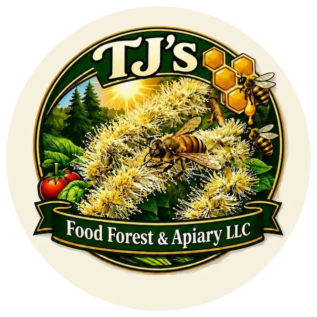 TJ's Food Forest Logo Circle TJ's Food Forest Logo Circle